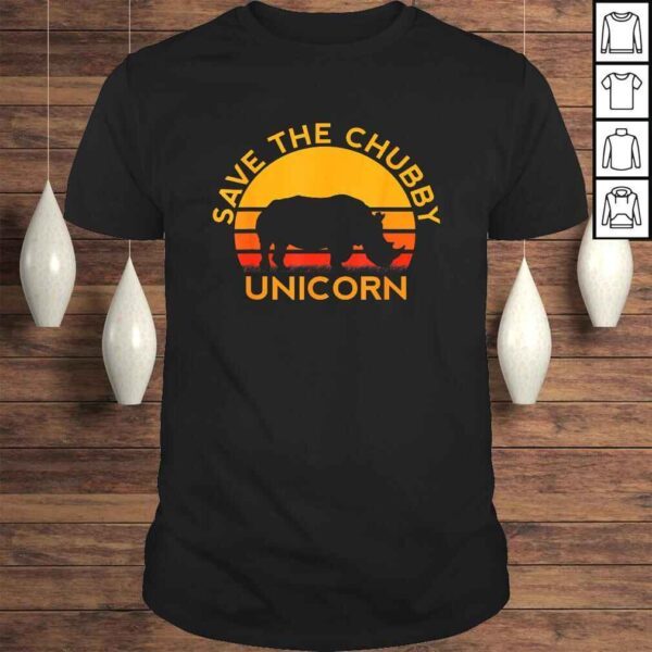 Save The Chubby Unicorn Rhino Retro Colors Men Women Kids Tee T-Shirt