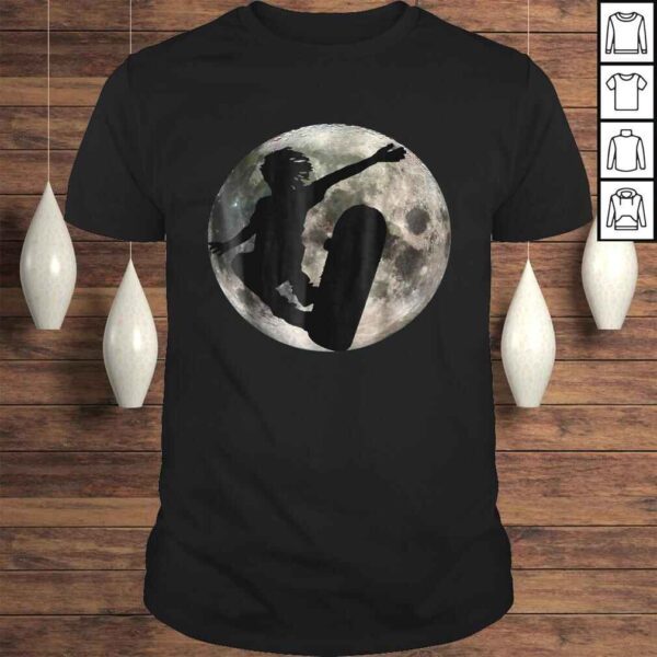 Skateboard Kick Flip Shirt Silhouet Fool Moon Skateboarder