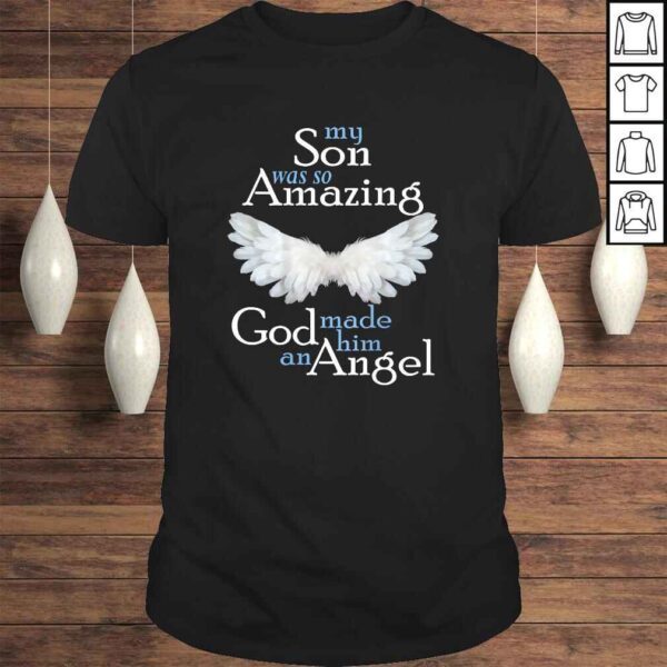 Son Guardian Angel Memorial Gift Amazing Angel Wings Tee Shirt