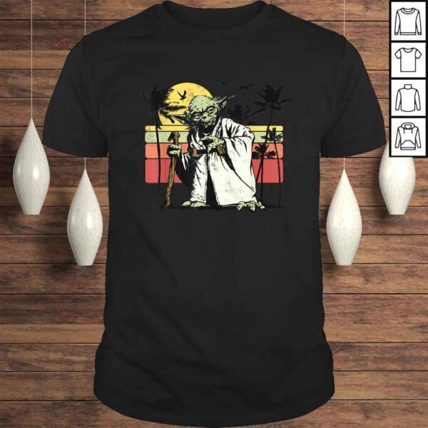 Star Wars Yoda Retro Striped Vintage Sunset Beach Tee T-Shirt