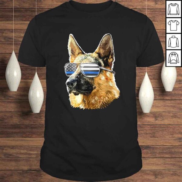 Thin Blue Line Flag K9 Shirt German Shepherd Police Dog TShirt