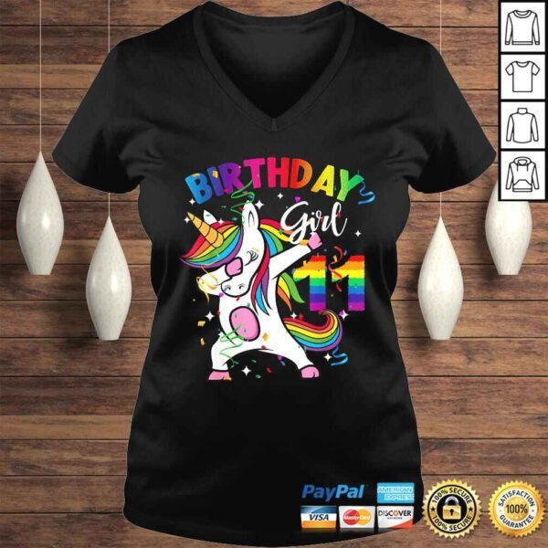 11 Year Old Kid 11th Birthday Gift Dabbing Unicorn T-shirt - Image 2