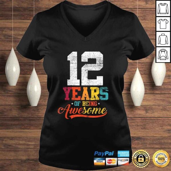 12 Years Of Being Awesome Gifts 12 Years Old 12th Birthday TShirt - Image 2