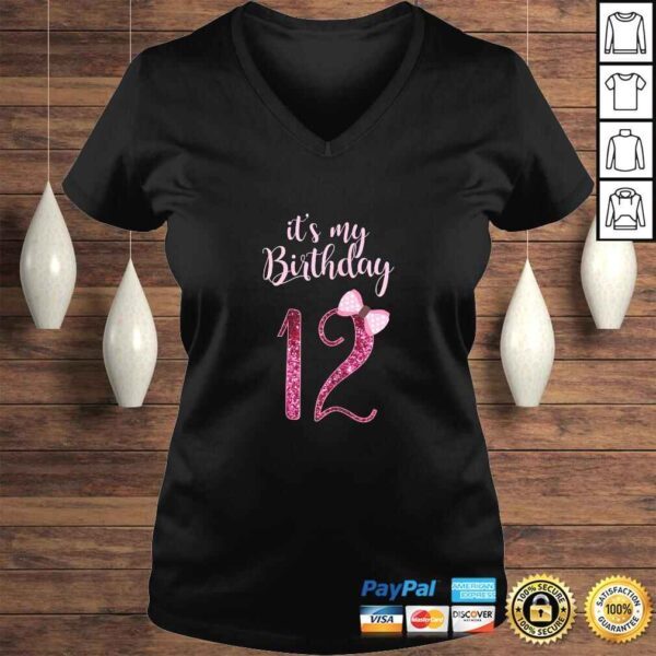 12th Birthday Girl Shirt  Cute 12 Years Old Bday Party Gift - Image 2