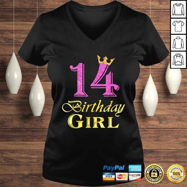 14 Birthday Girl Princess Shirt 14 Years Old 14th Birthday T-shirt - Image 2