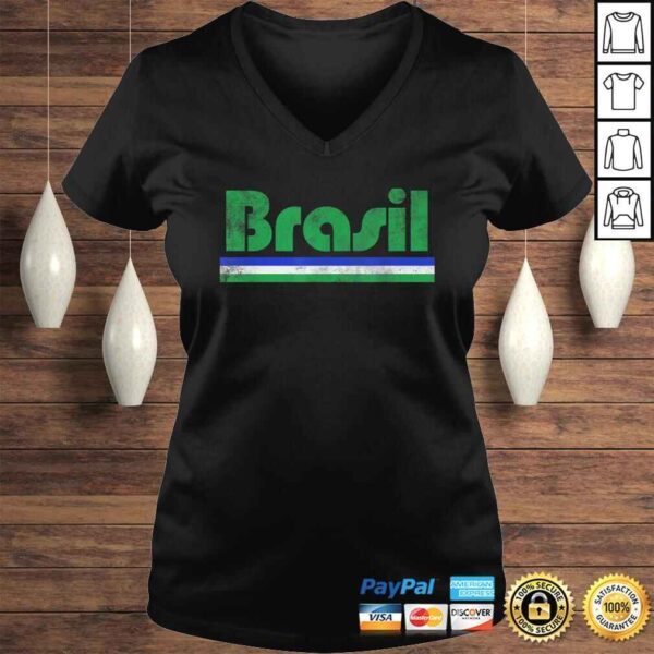 2020 Brasil Brazil Fan Retro Vintage Flag TShirt - Image 2