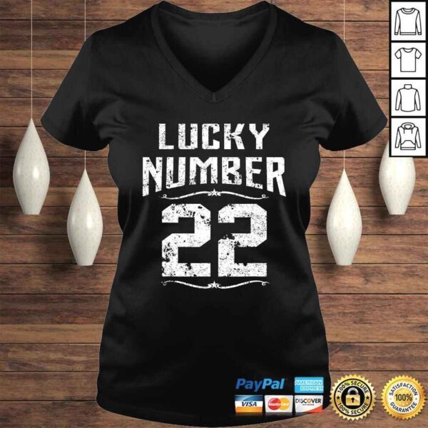 22nd Birthday Gifts Lucky Number 22 Years Old Shirt Awesome - Image 2