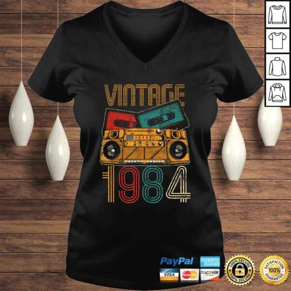 36th Birthday Gifts - Years Old Vintage 1984 V-Neck T-Shirt - Image 2