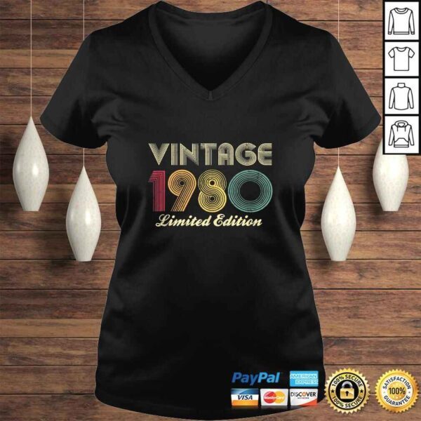 40th Birthday Gift 1980 Vintage Limited Edition 40 Years Old TShirt - Image 2