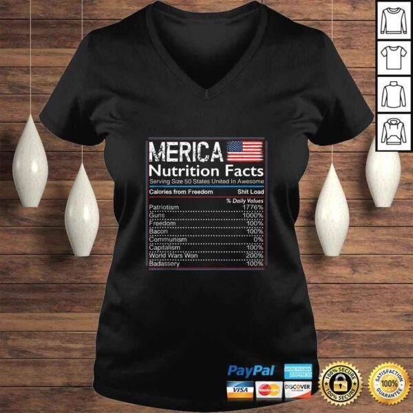 4th of July Proud American Shirt Merica Nutrition Facts TShirt - Image 2