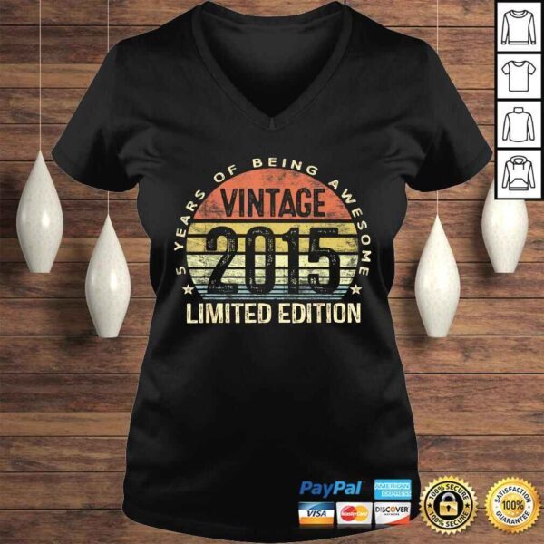 5 Year Old Gifts Vintage 2015 Limited Edition 5th Birthday Shirt - Image 2