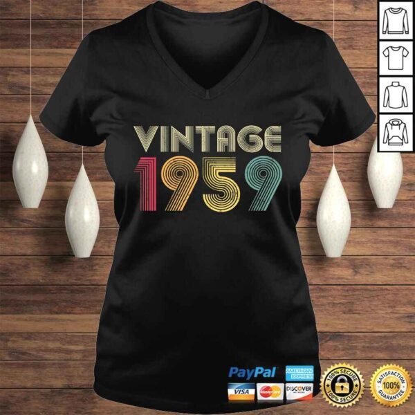 61st Birthday Gifts 1959 61 Years Old Retro Vintage Gift TShirt - Image 2