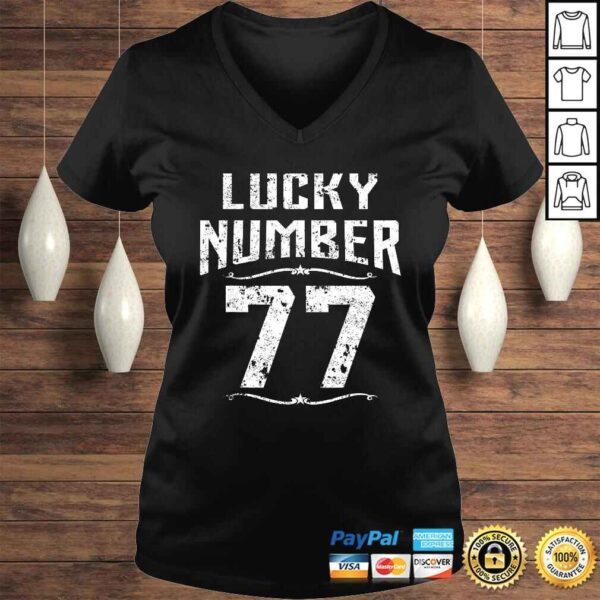 77th Birthday Gifts Lucky Number 77 Years Old Shirt Awesome - Image 2