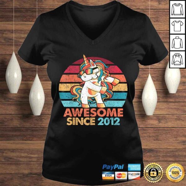 7th Birthday Shirt Awesome Since 2012 Unicorn Flossing Shirt - Image 2