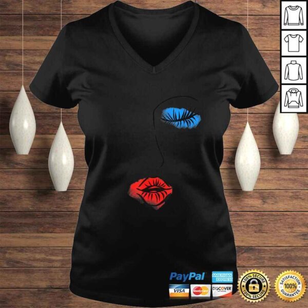 Abstract Art Face Sketch Lipstick Makeup Print Artist Lover Shirt - Image 2