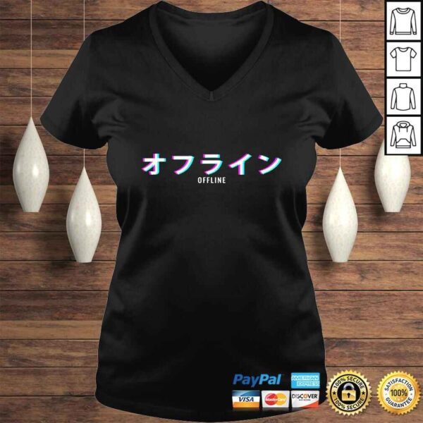 Aesthetic Offline Japanese Text Vaporwave Shirt - Image 2