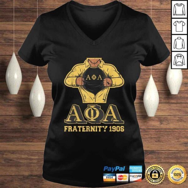 Alpha Fraternity Phi Men's Alpha Frat 1906 Black Gold Shirt - Image 2