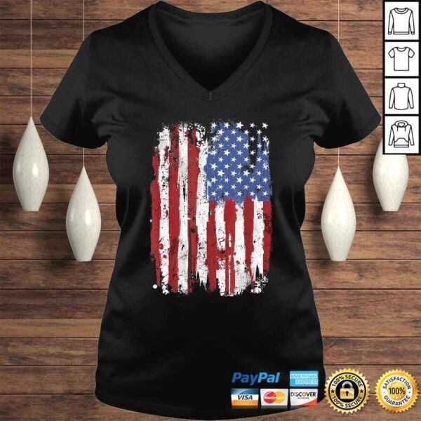 American Flag USA United States Of America US 4th Of July V-Neck T-Shirt - Image 2