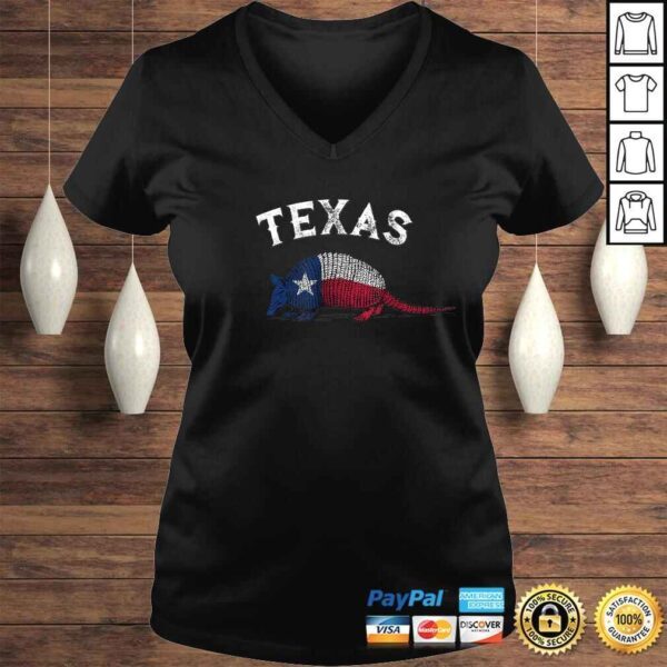 Armadillo Texas Flag T-shirt - Image 2