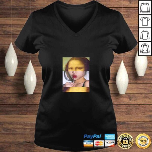 ArtCollage Mona Lisa Lollipop Gioconda  Adults TShirt - Image 2