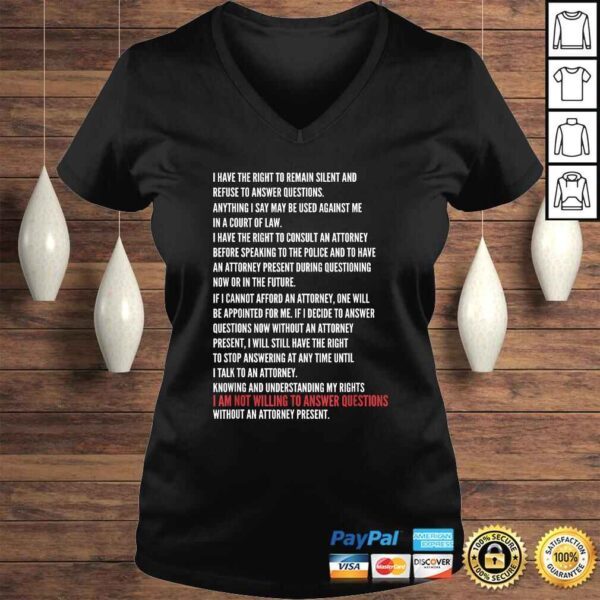 Assert your Right to Remain Silent and other Miranda Rights Gift Top - Image 2