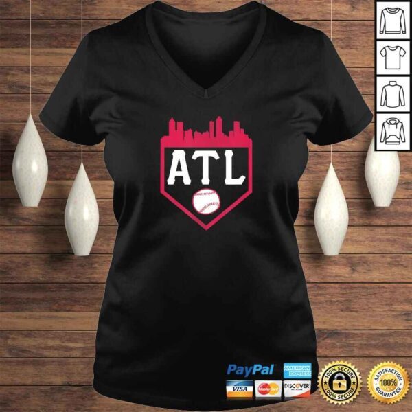 Atlanta Baseball ATL Vintage Home Plate Skyline Brave T-shirt - Image 2