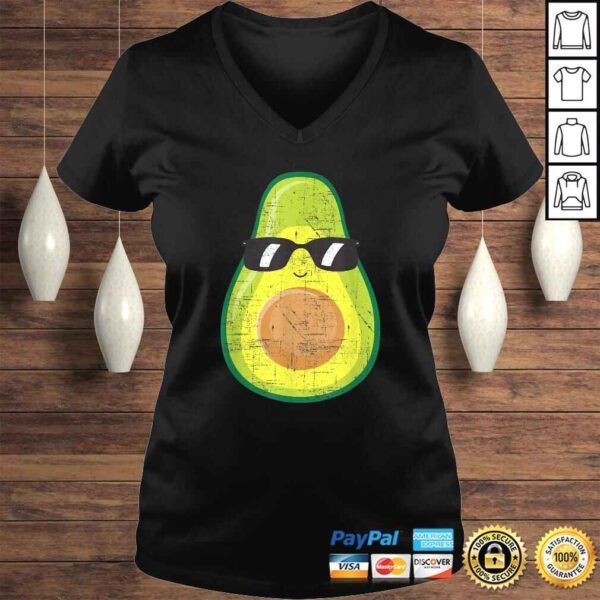 Avocado With Sunglasses - Funny Vegan Vegetarian Design TShirt - Image 2