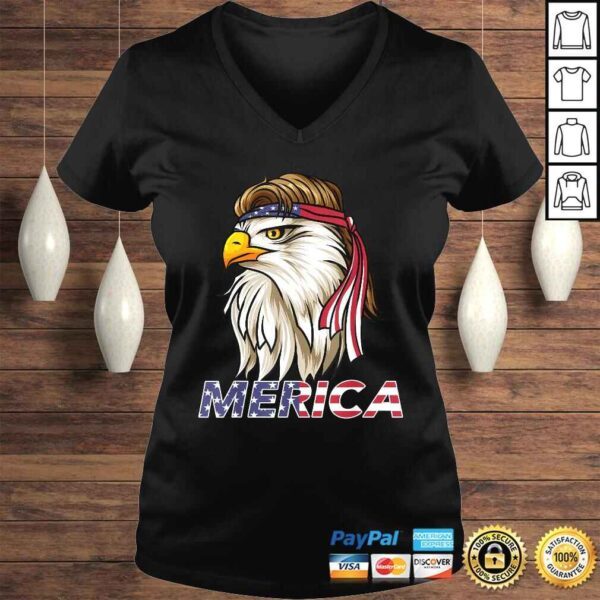 Bald Eagle Shirt American Sunglasses Mullet USA 4th of July TShirt - Image 2