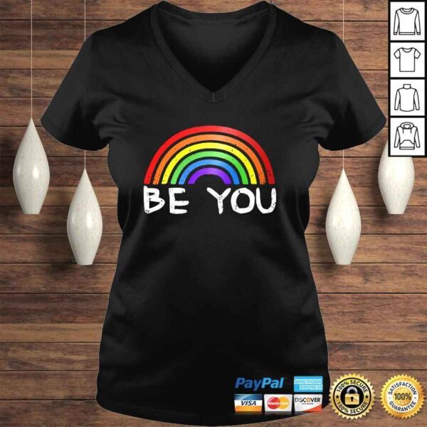 Be You Lgbt Rainbow Gay Pride Rainbow Flag Lesbian Pullover Hoodie - Image 2