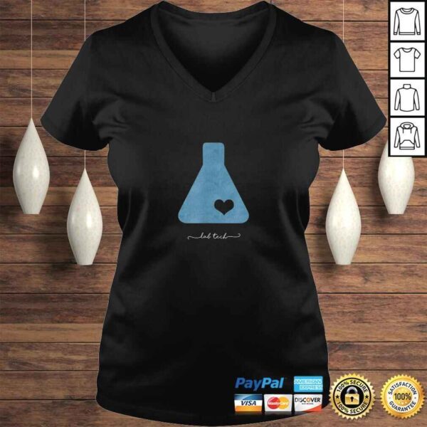 Beaker with heart  medical lab tech love lab week Shirt - Image 2