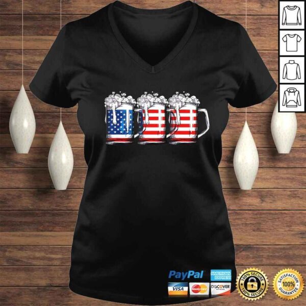 Beer American Flag Shirt 4th of July Men Women Merica USA - Image 2