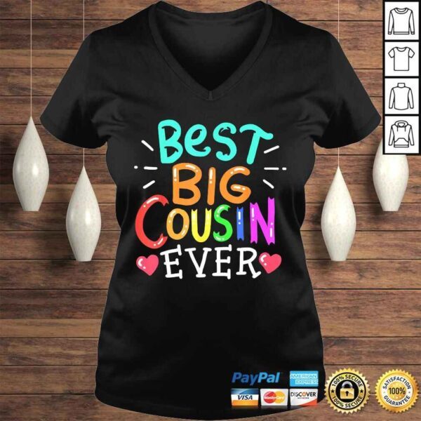 Best Big Cousin Shirt Family Cute V-Neck T-Shirt - Image 2