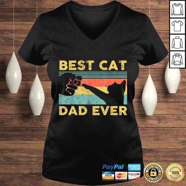 Best Cat Dad Ever tee Funny Cat Daddy Father Vintage TShirt - Image 2