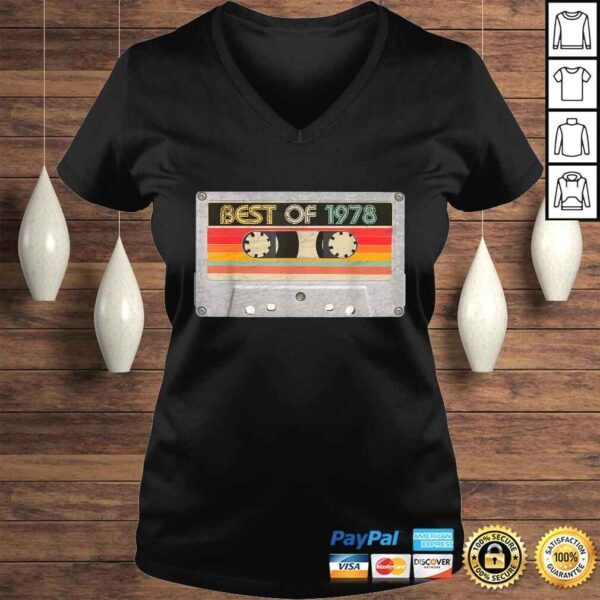 Best Of 1978 42nd Birthday Gifts Cassette Tape Vintage Tee Shirt - Image 2