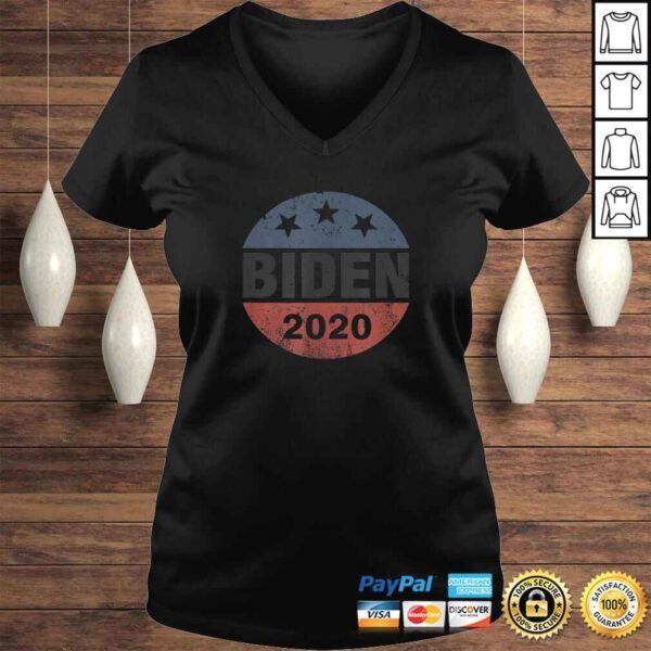 Biden 2020 Joe Biden Vintage Button Tee Shirt - Image 2