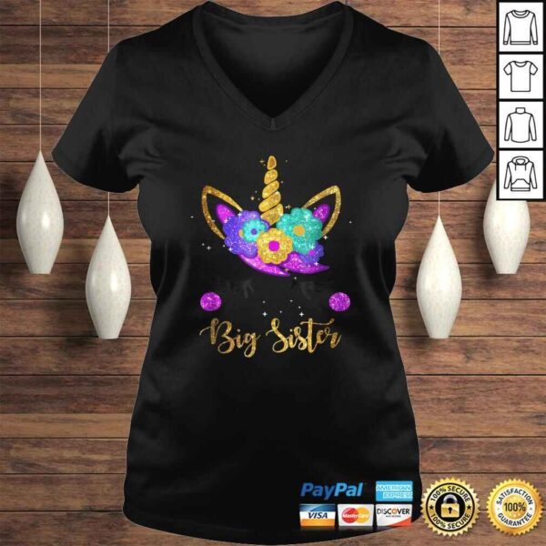 Big Sister Unicorn Birthday Girl Shirt Unicorn Gift Womens - Image 2