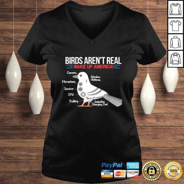 Birds Arent Real Funny Government Conspiracy Bird Watching Tee T-Shirt - Image 2