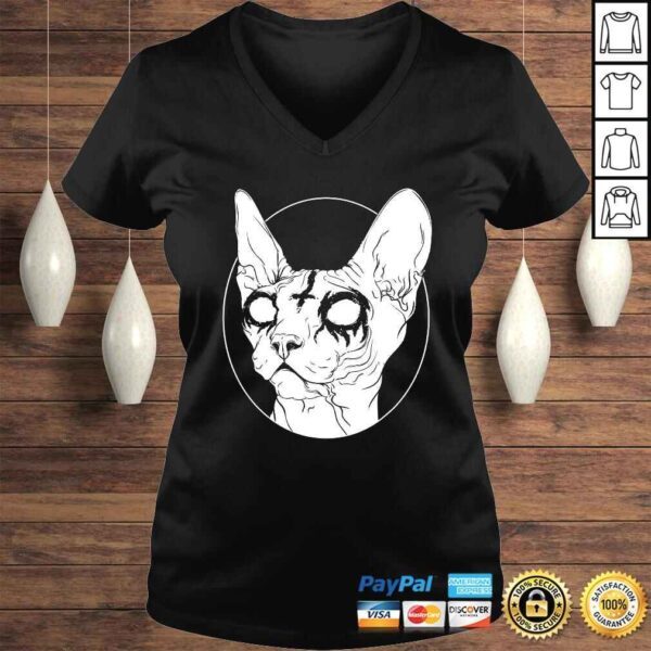 Black Metal Sphynx Cat I Goth and Death Metal T-shirt - Image 2