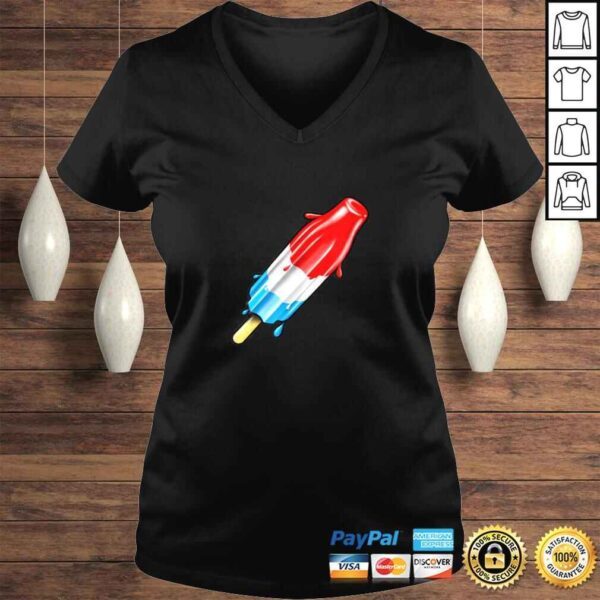 Bomb Pop  USA Red White and Blue Popsicle Tee T-Shirt - Image 2