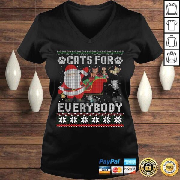 Cats For Everybody Christmas Cute Cat Lover Ugly Sweater Tee Shirt - Image 2