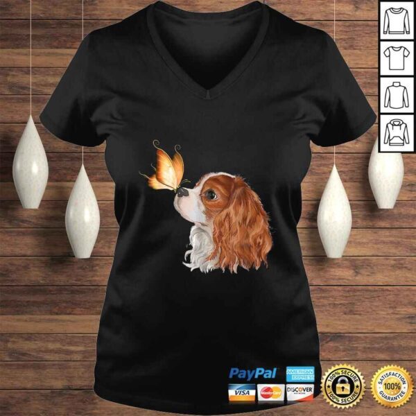 Cavalier King Charles Spaniel with Butterfly - Dog Lover Shirt - Image 2