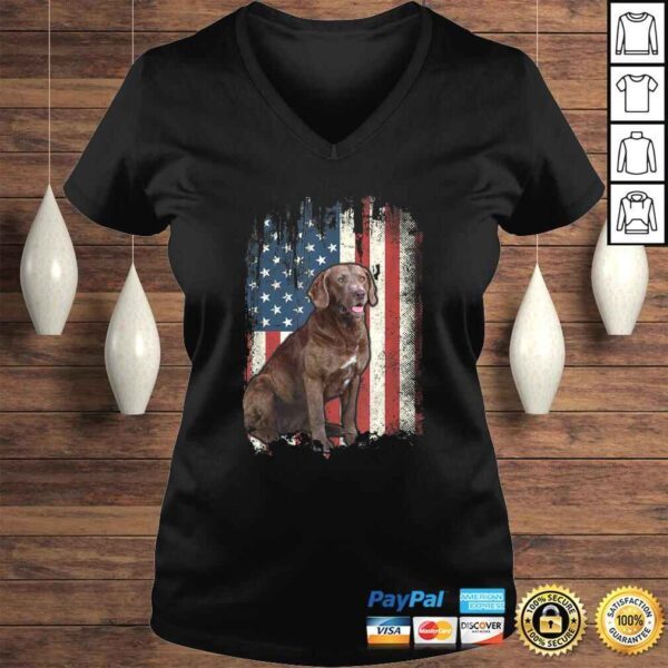 Chesapeake Bay Retriever American Flag Shirt USA Dog TShirt - Image 2