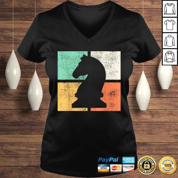 Chessmen Player Gift Vintage Retro V-Neck T-Shirt - Image 2