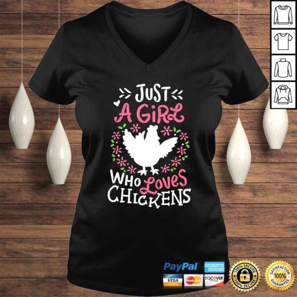 Chicken Dress Gift Cute Just a Girl Who Loves Tee Shirt - Image 2