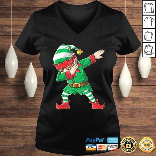 Christmas Dabbing Elf Squad Boys Kids Xmas Family Matching V-Neck T-Shirt - Image 2