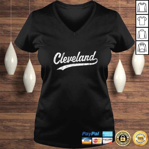 Cleveland OH Shirt Vintage Baseball Sports Script - Image 2