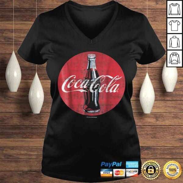 Coca-Cola Distressed Retro Bottle Disc Logo Graphic Shirt - Image 2