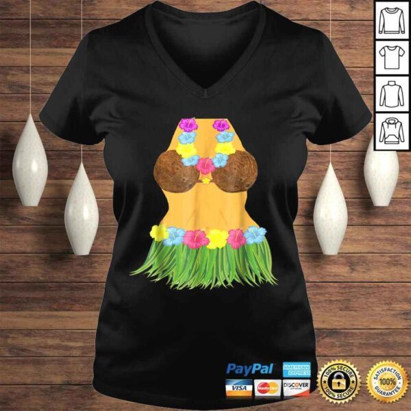 Coconut Bra Grass Skirt Lei Flowers Summer Party TShirt - Image 2