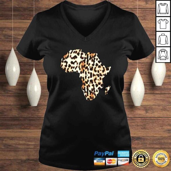 Cool Cheetah Leopard Print Africa Map TShirt - Image 2