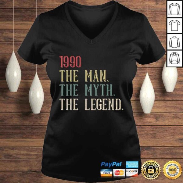 Cool Funny Vintage Retro 30th Birthday Gift 1990 for Men Boy Tee Shirt - Image 2